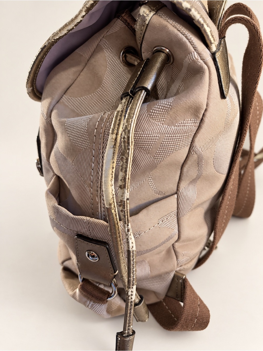 Coach Signature Canvas Drawstring Mini Backpack - Picture 8 of 9